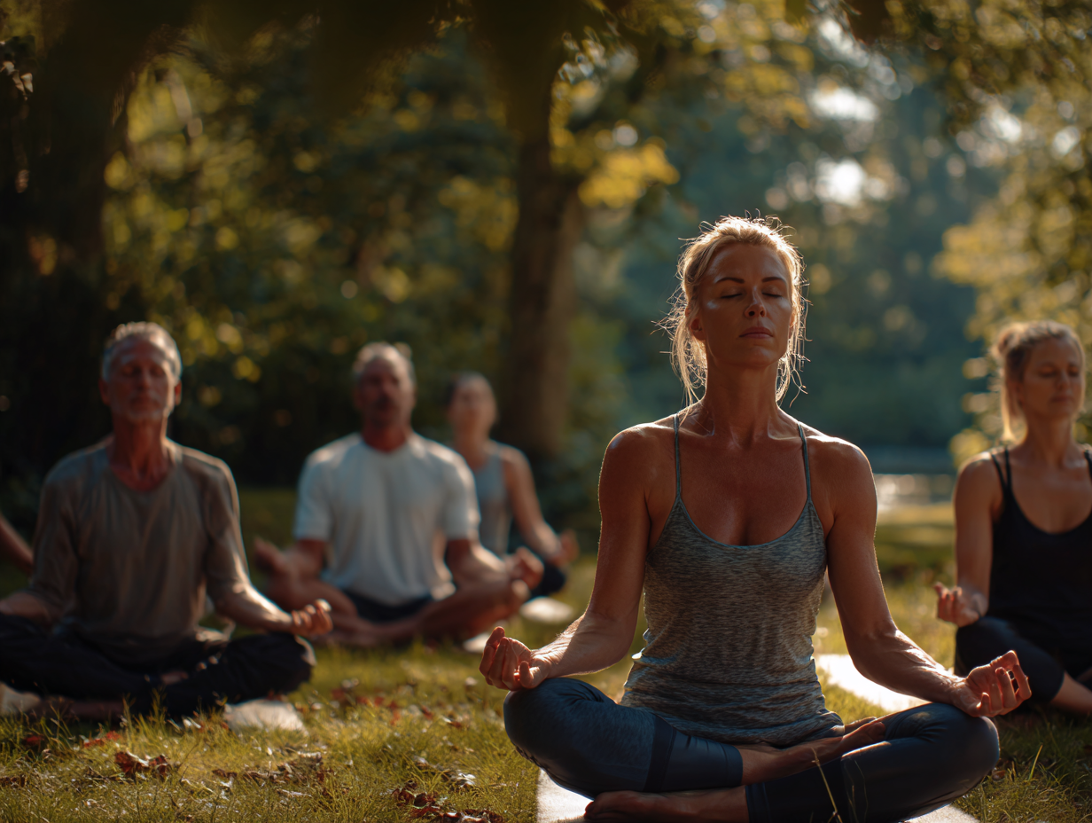Persona practicando yoga en posición de equilibrio